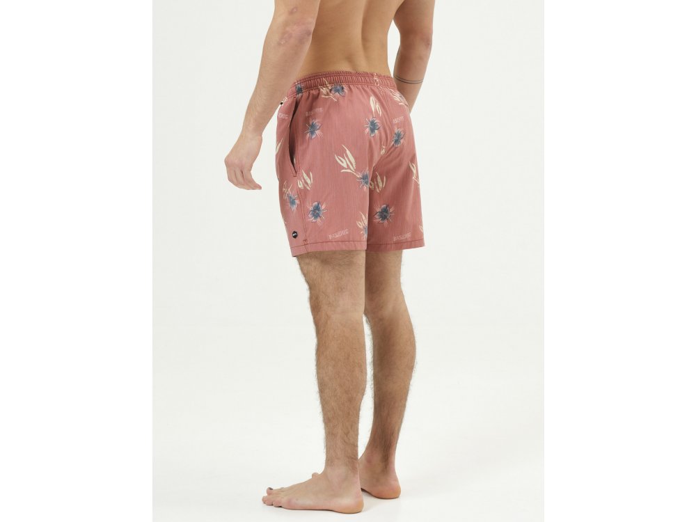 Basehit Men's Printed Volley Shorts PR237 Cranberry
