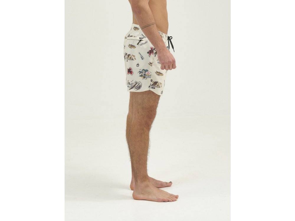 Emerson Men's Printed Volley Shorts Pale Yellow