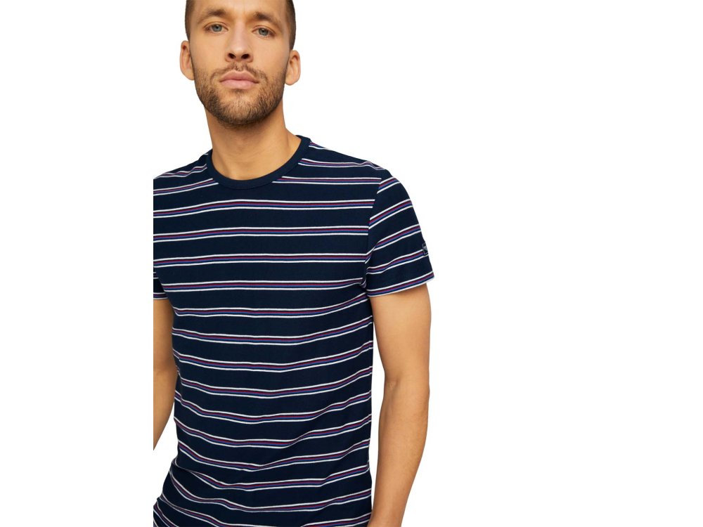 Tom Tailor T-Shirt Stripped Pique T Ανδρικό 10302