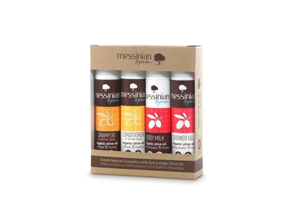 Messinian Spa Travel Kit No.1 (Shower gel, Shampoo, Conditioner, Body Milk: 4x55ml)