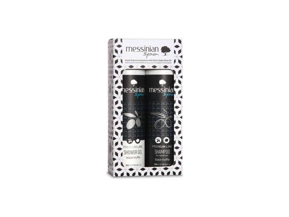 Messinian Spa Shower Gel 300 ml+ Shampoo for weak hair (για αδύναμα μαλλιά) 300 ml Black Truffle