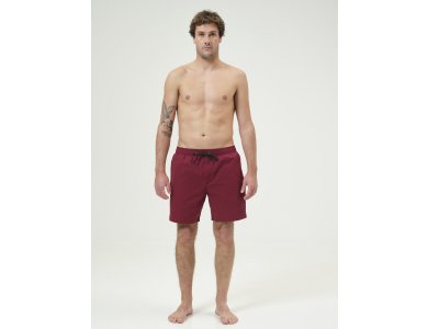 Basehit Men's Volley Packable Shorts Dusty Berry